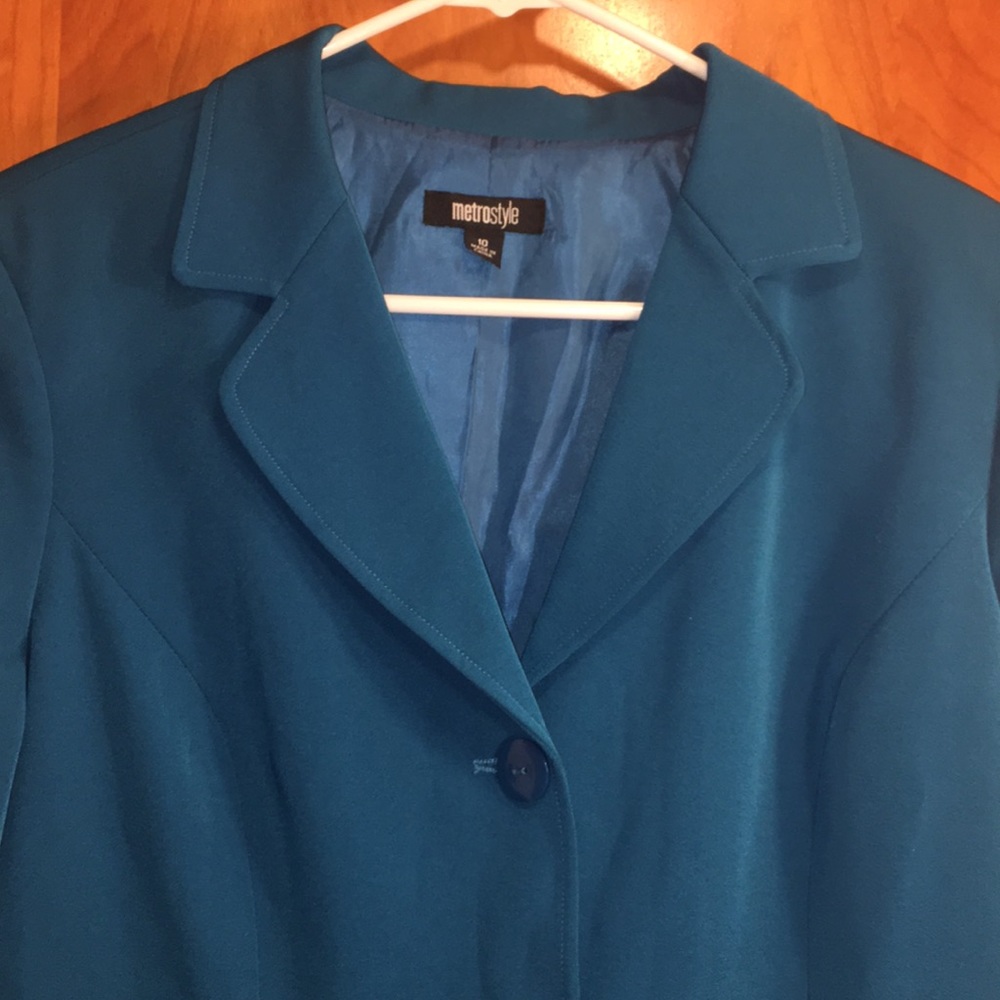 Turquoise 3-Button Blazer - Picture 2 of 5